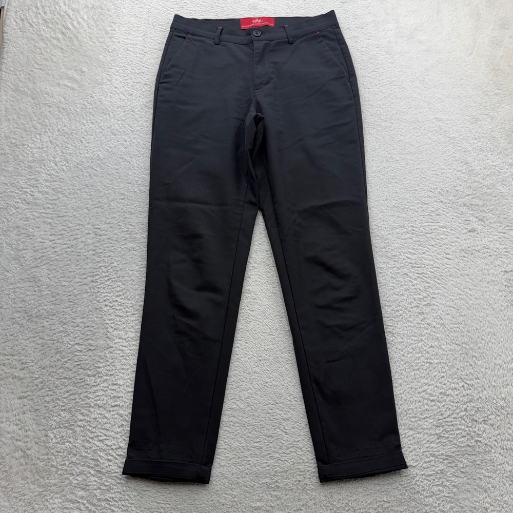 Sigr Everywhere Is Biking Distance Black Commuter Pants Women L Stretch Chino